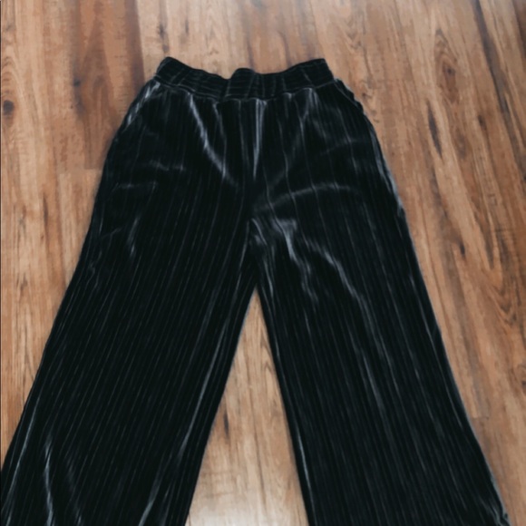 BLUE VELVET FLARE PANTS - Picture 4 of 4